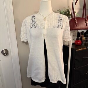 Eight Eight Eight White Lace Button-Front Blouse